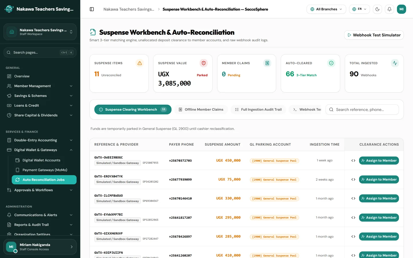 Payments & Wallet — Money in, matched